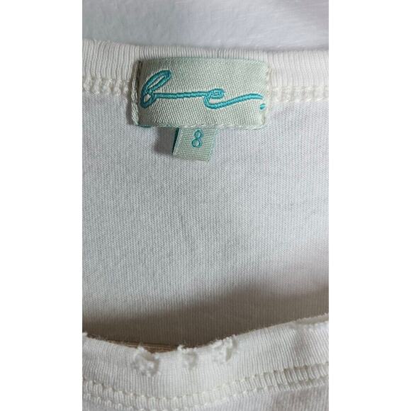 Girls Baby Tee Size 8 Melting Dripping Smiley Face T Shirt Distressed Pink Cloud - Picture 3 of 9